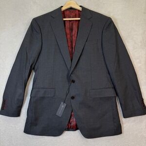 NEW Knot Standard Mens 42R Dark Gray Wool 2 Piece Suit Jacket Blazer Only Preppy